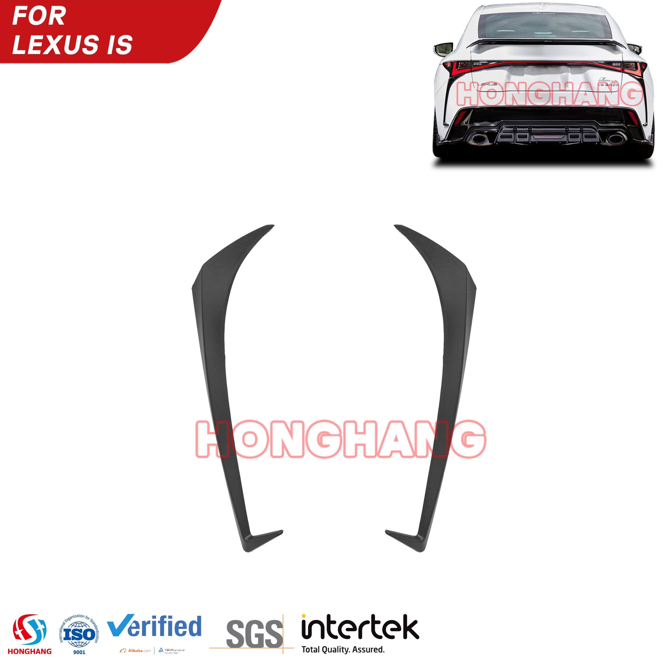 Rear Eyebrow Trim for Lexus IS 2021-2022