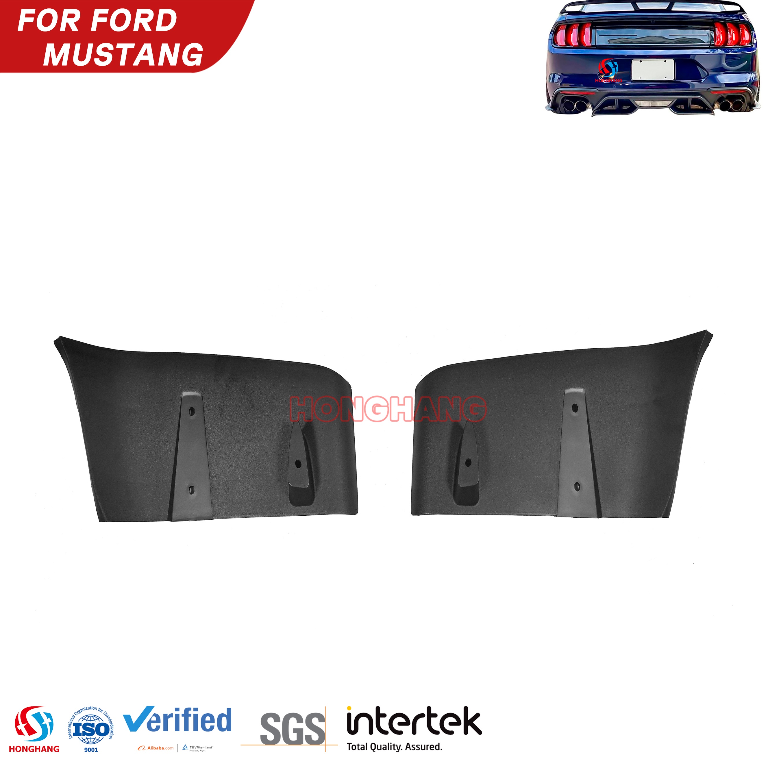 2018–2021 Ford Mustang GT Rear Bumper Diffuser Valance Aero Foil Kit
