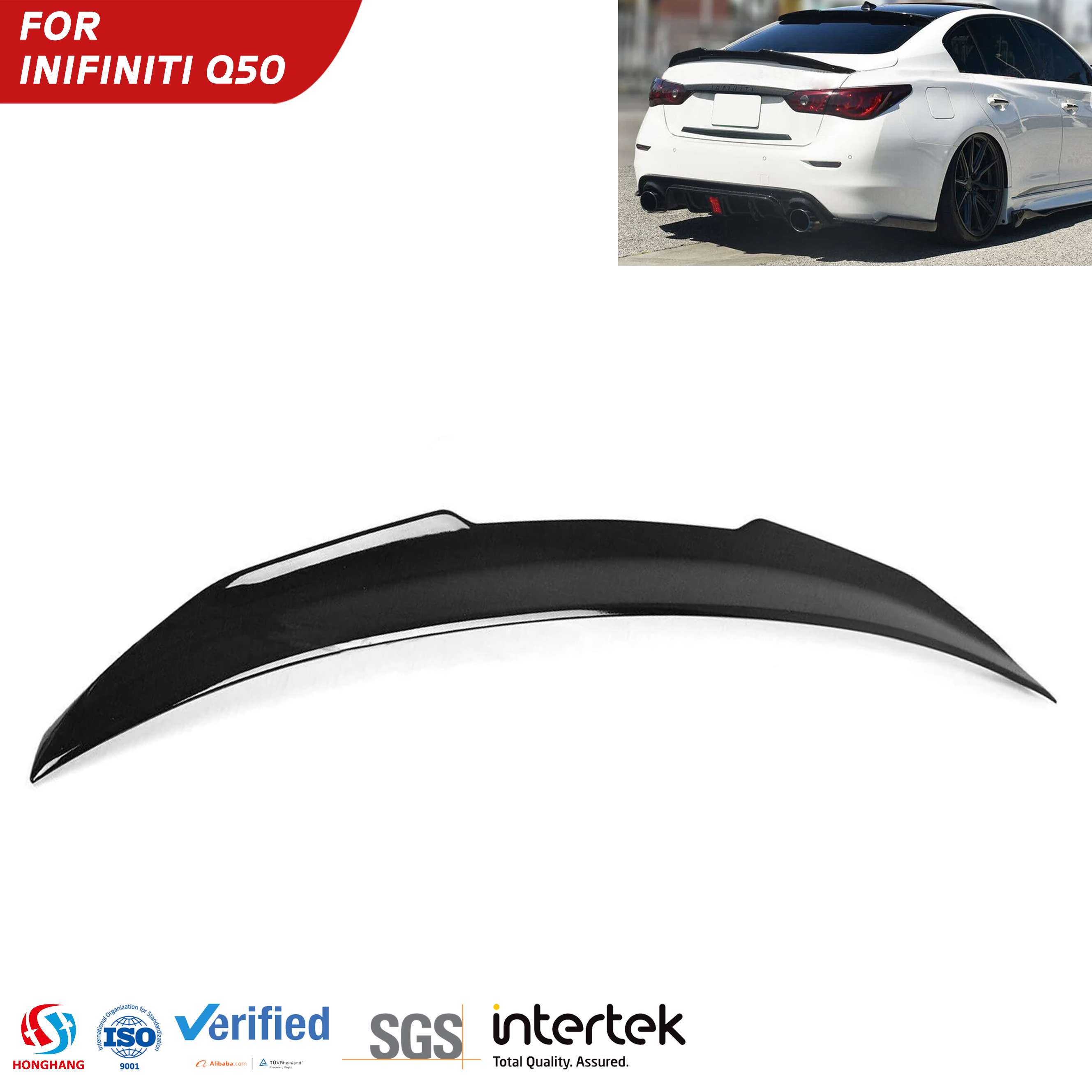 PSM Style Rear Wing Spoiler For Infiniti Q50 2014 2015 2016 2017 2018