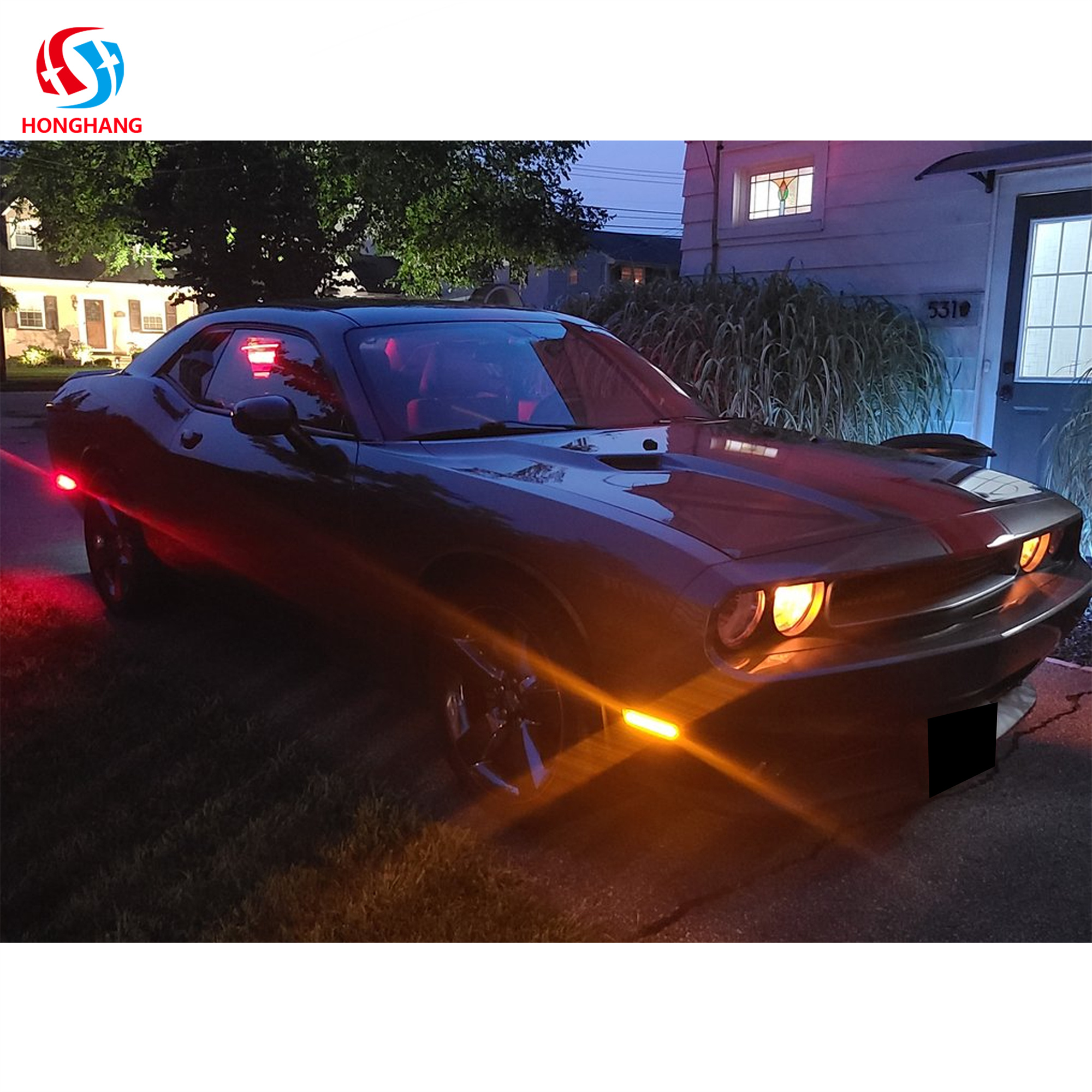 HONGHANG 2008-2014 Dodge Challenger Front & Rear LED Side Marker Lights