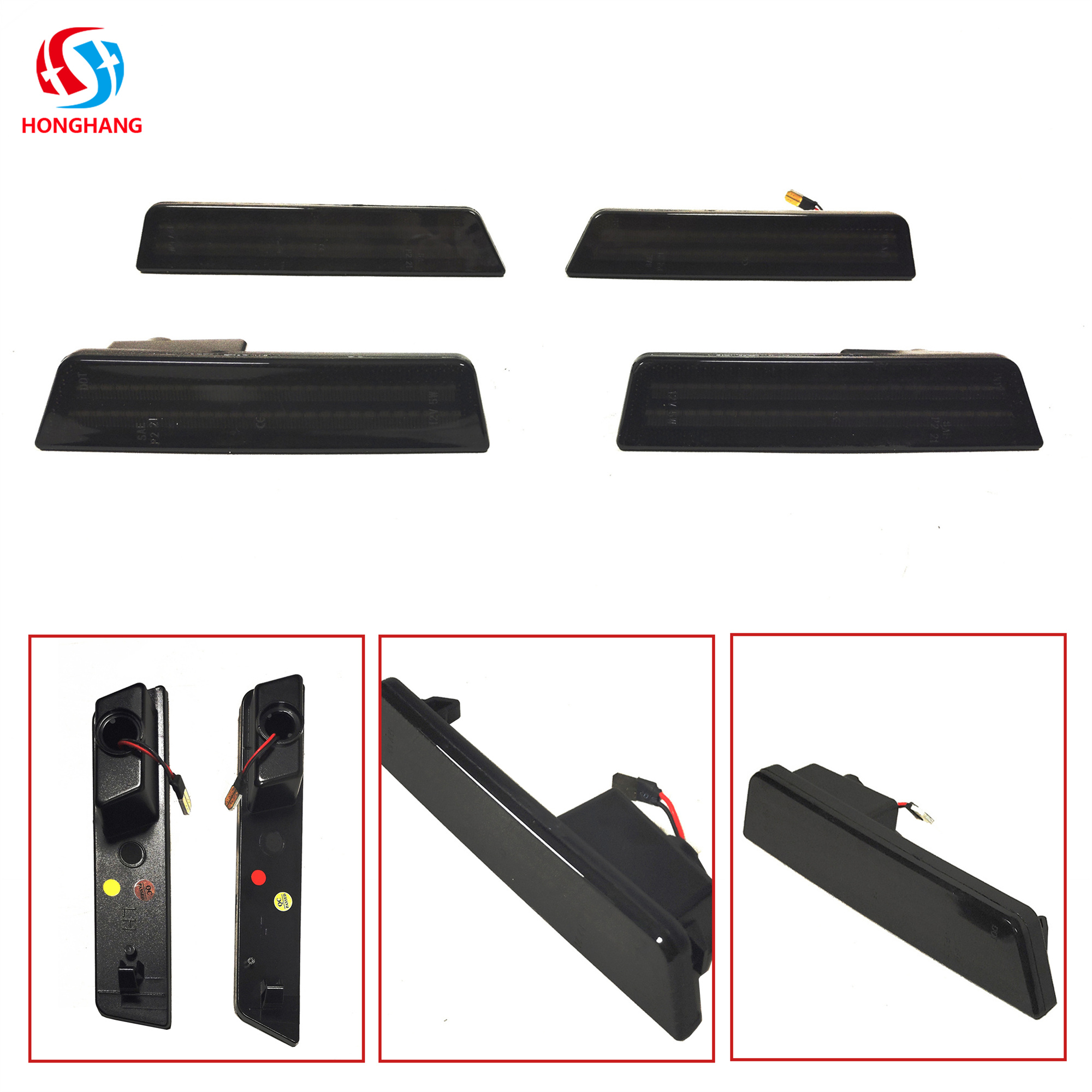 HONGHANG 2008-2014 Dodge Challenger Front & Rear LED Side Marker Lights