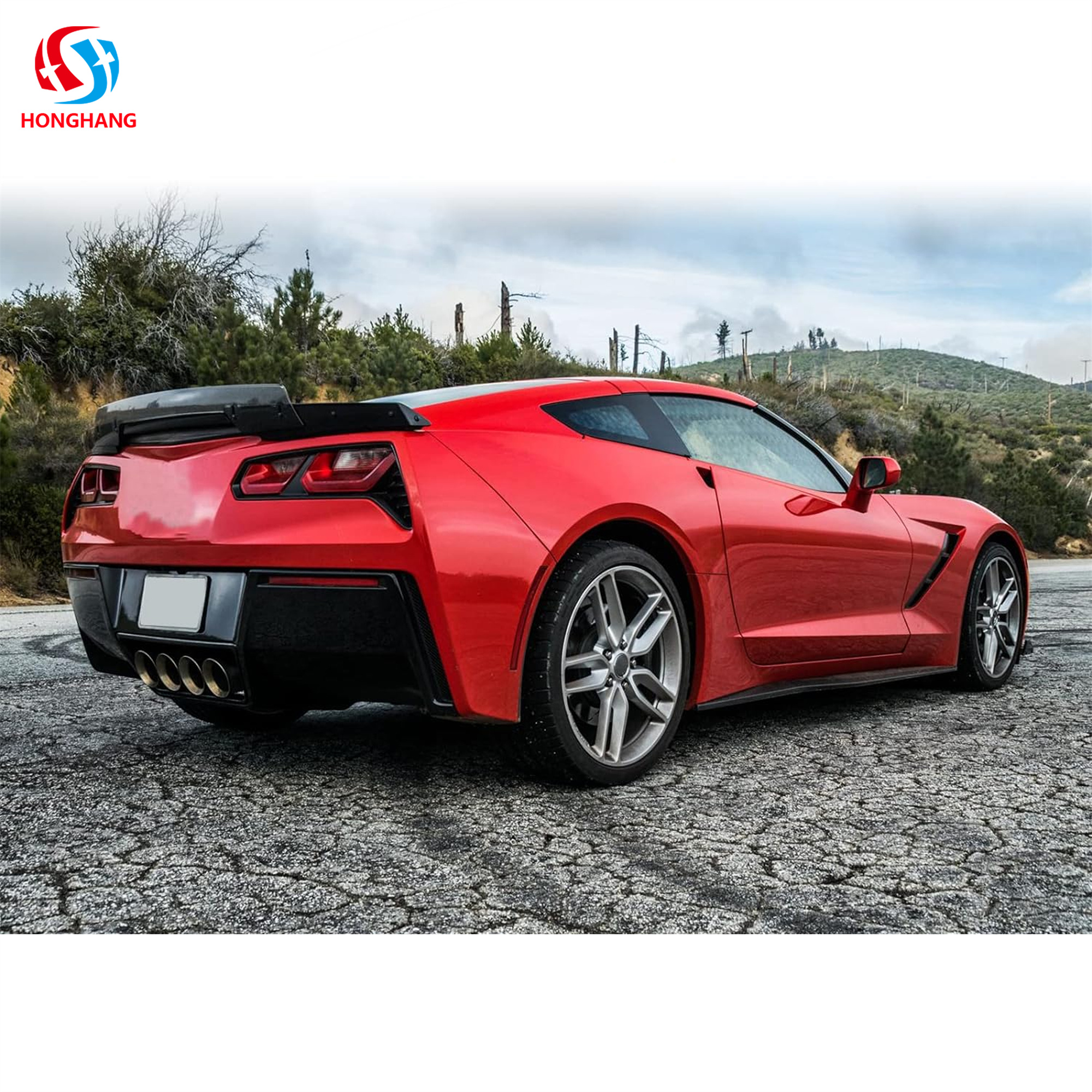 HONGHANG Side Skirt For Chevrolet Corvette C7 2014 2015 2016 2017 2018 2019