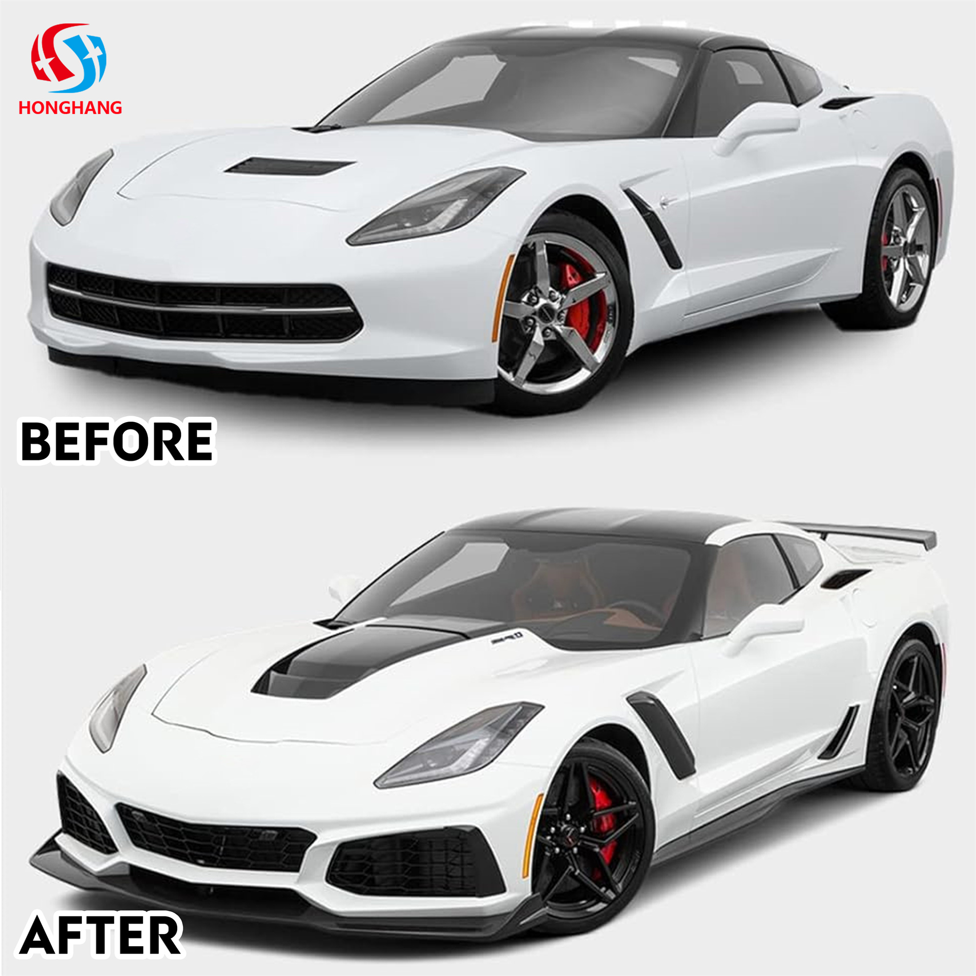 Side Skirt For Chevrolet Corvette C7 2014 2015 2016 2017 2018 2019