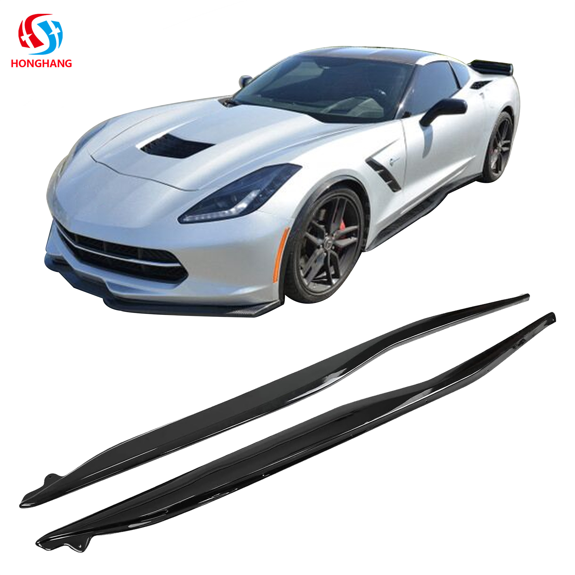 Side Skirt For Chevrolet Corvette C7 2014 2015 2016 2017 2018 2019