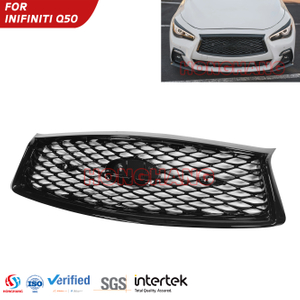 ABS Front Bumper Grille Upper Grill Guards Front Upper Grille for Infiniti Q50 2018 2019 2020 2021 2022