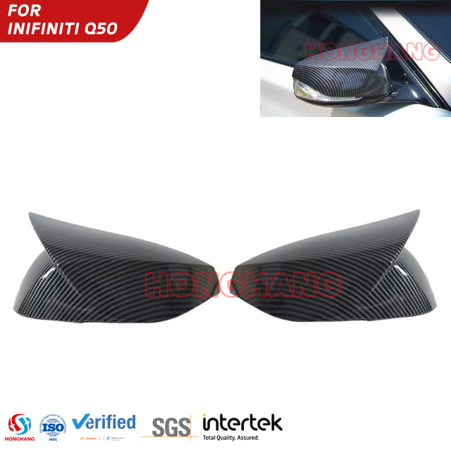 Gloss Black Revers Mirror Covers Caps für Infiniti Q50 2014 2015 2015 2017 2018 2019 2020 2021