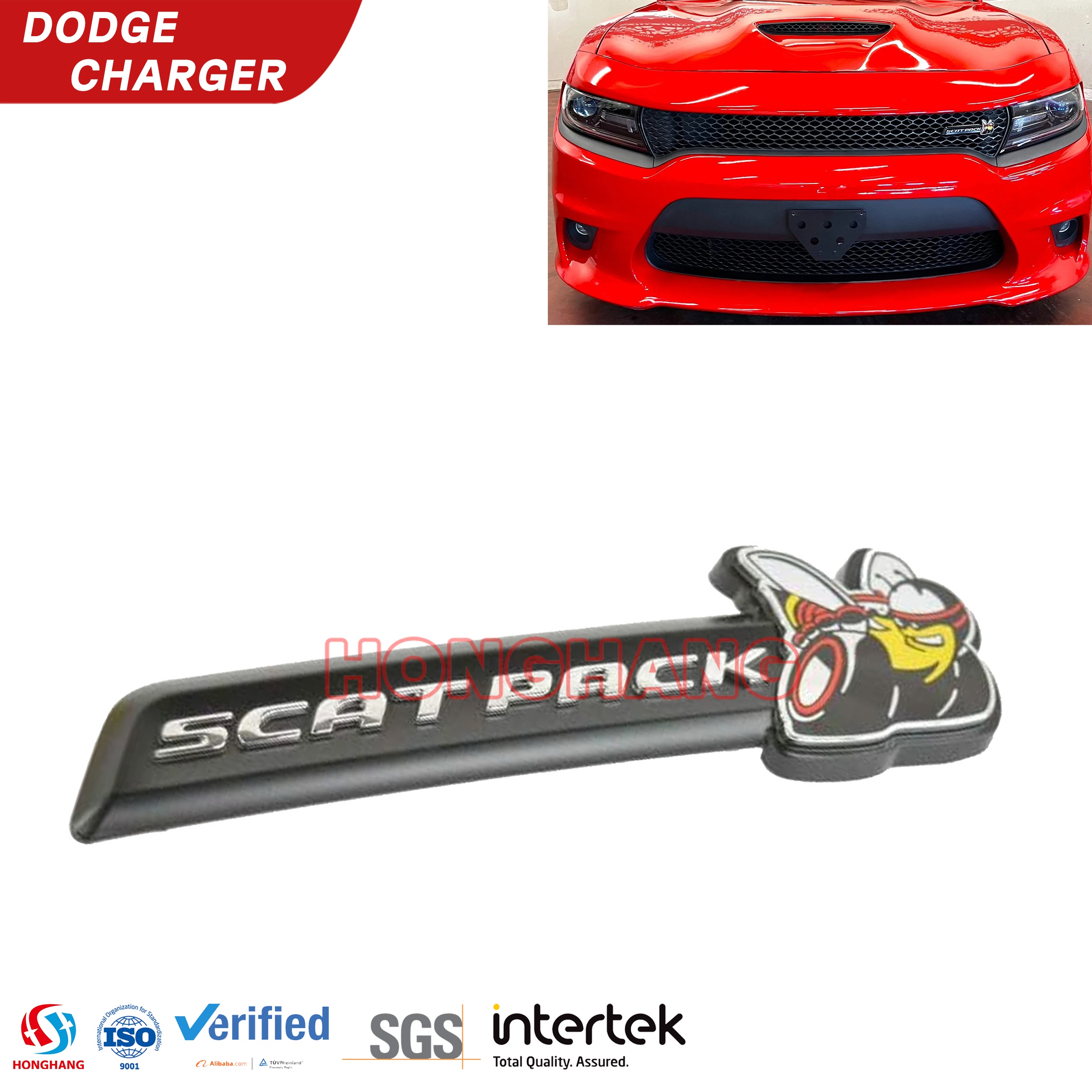 SCAT PACK BEE Grille Emblem for Dodge Charger 2015 2016 2017 2018