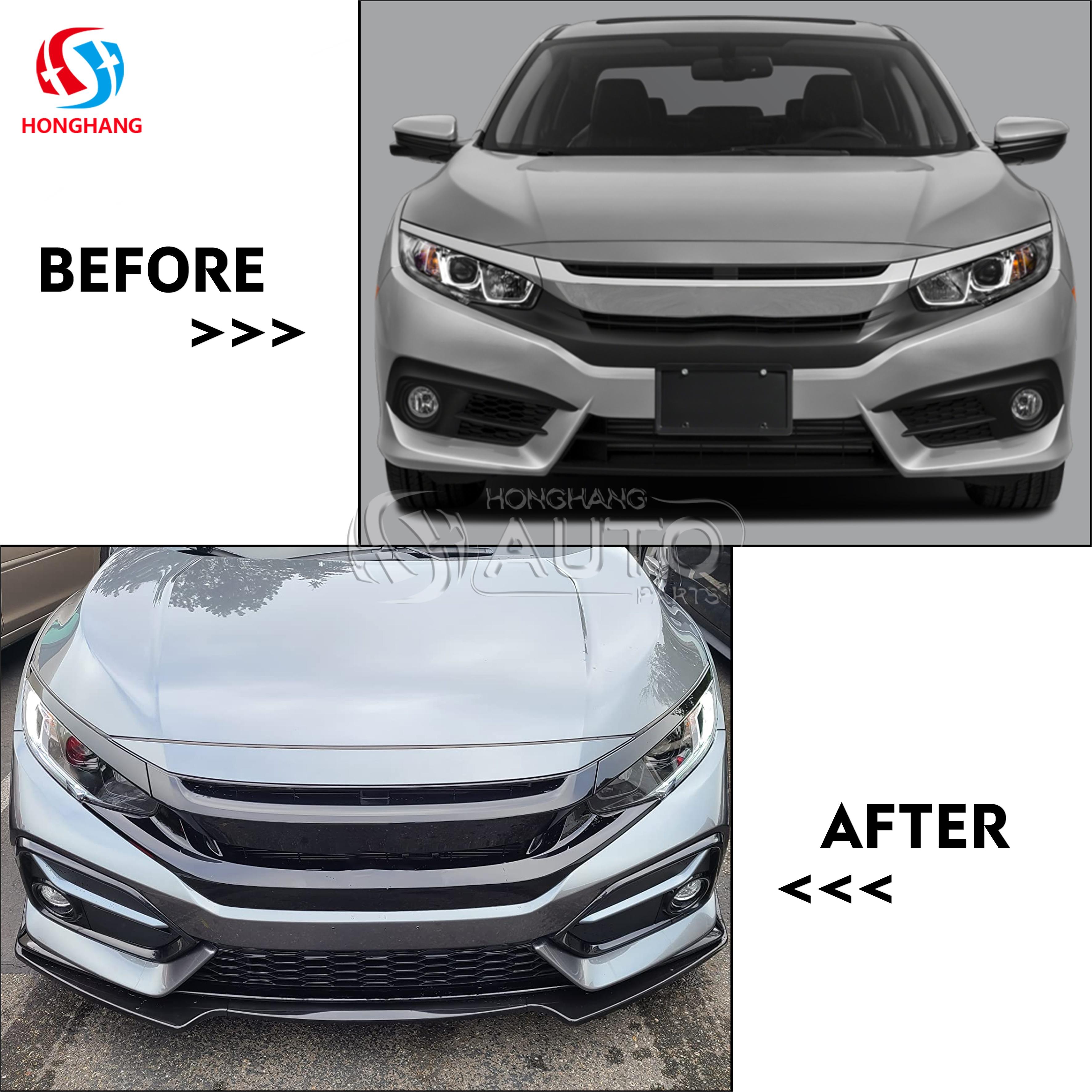 Hot Selling Front Bumper Lip Splitter For Honda Civic 2016 2017 2018 2019