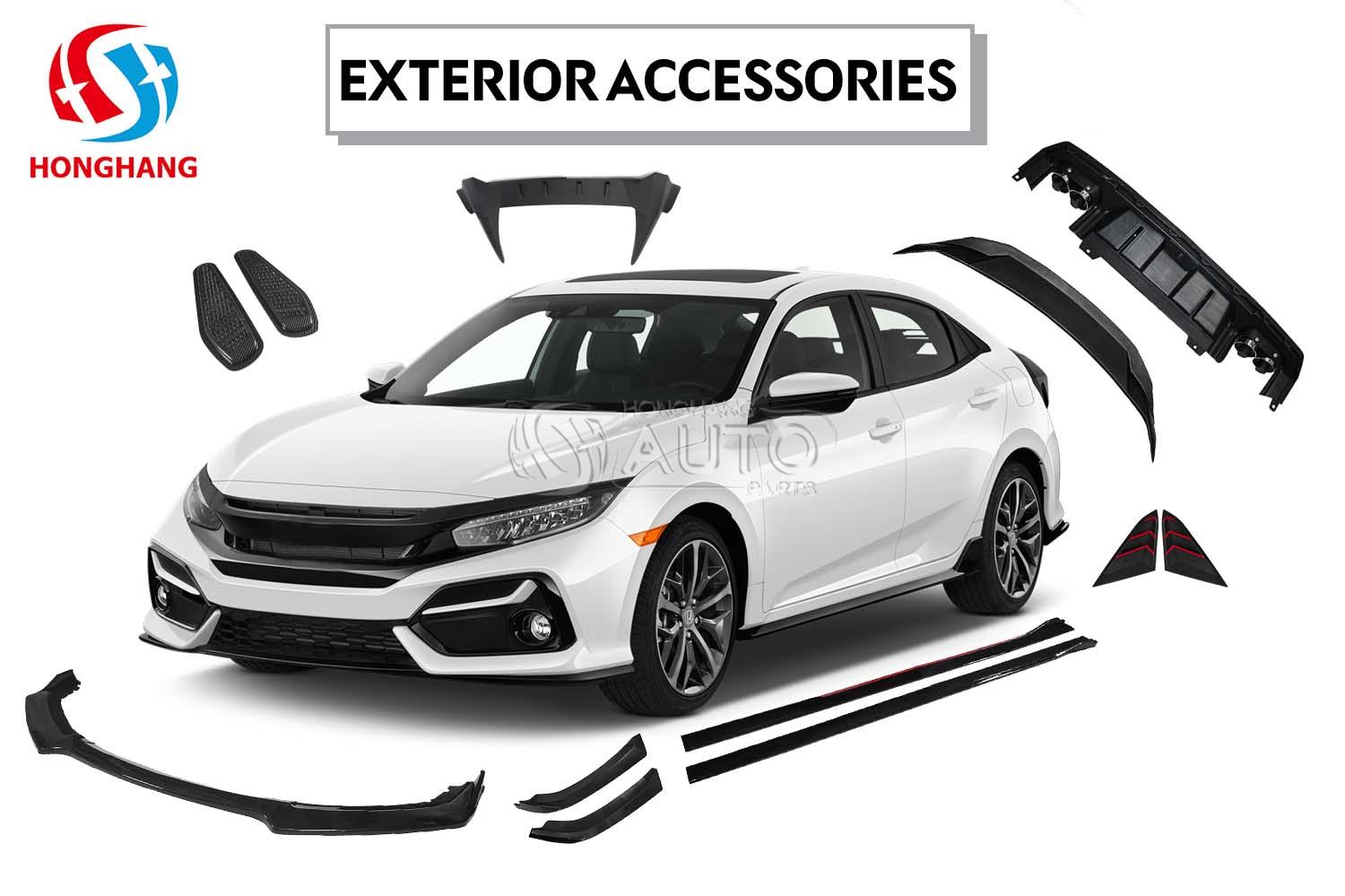 Car Rear Window Triangle Shutters Cover For Honda Civic 2018 2019 2020 2021 2022