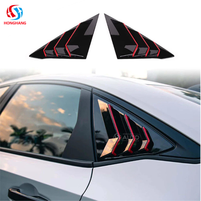 Car Rear Window Triangle Shutters Cover For Honda Civic 2018 2019 2020 2021 2022