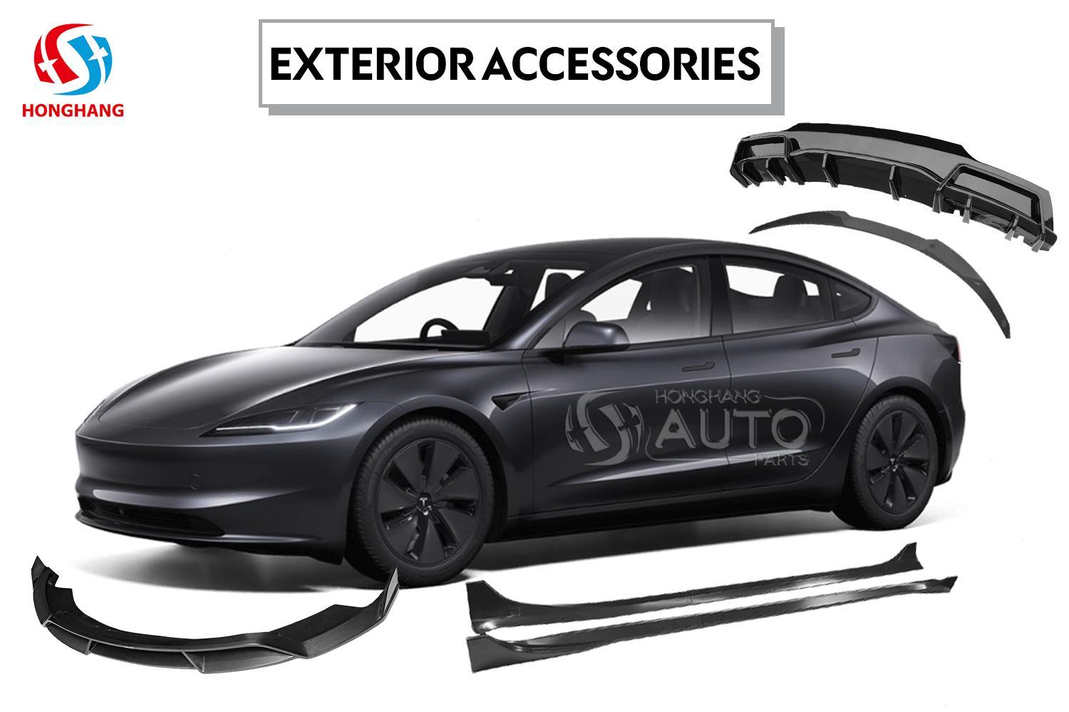 Rear Bumper Diffuser Spoiler Lower Boot Lip Kit For TESLA Model 3 2017 2018 2019 2020 2021 2022 2023