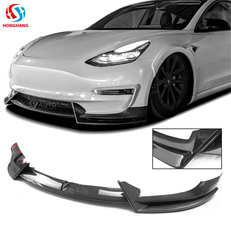 Front Lip Splitter For TESLA Model 3 2017 2018 2019 2020 2021 2022 2023