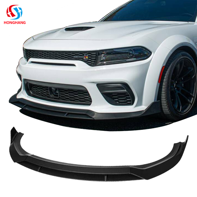Carbon Fiber Style Plastic Wide body Kit Front Bumper Lip Splitter For Dodge Charger 2015 2016 2017 2018 2019 2020 2021 2022 2023