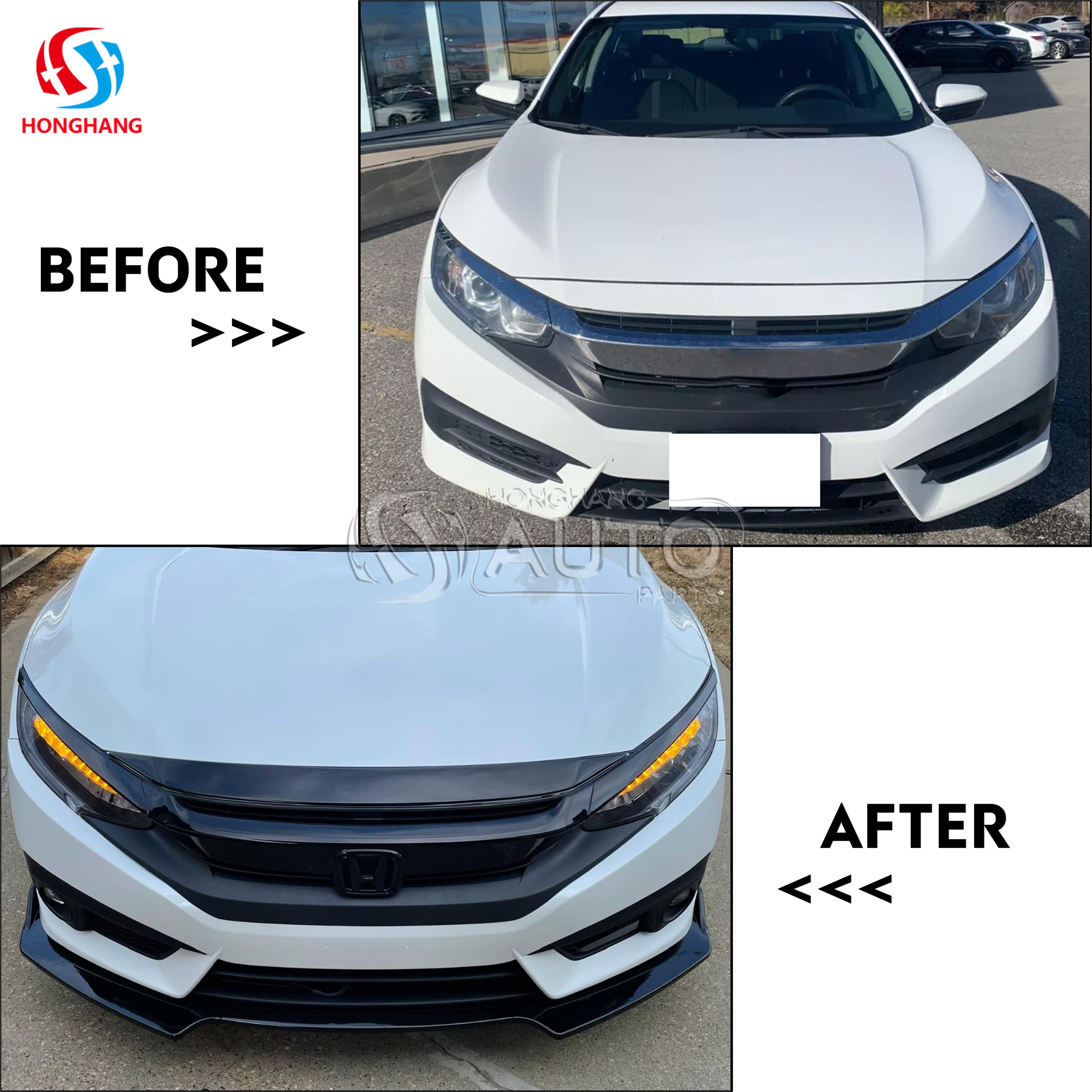 Front Bumper Lip Splitter For Honda Civic 2016 2017 2018 2019