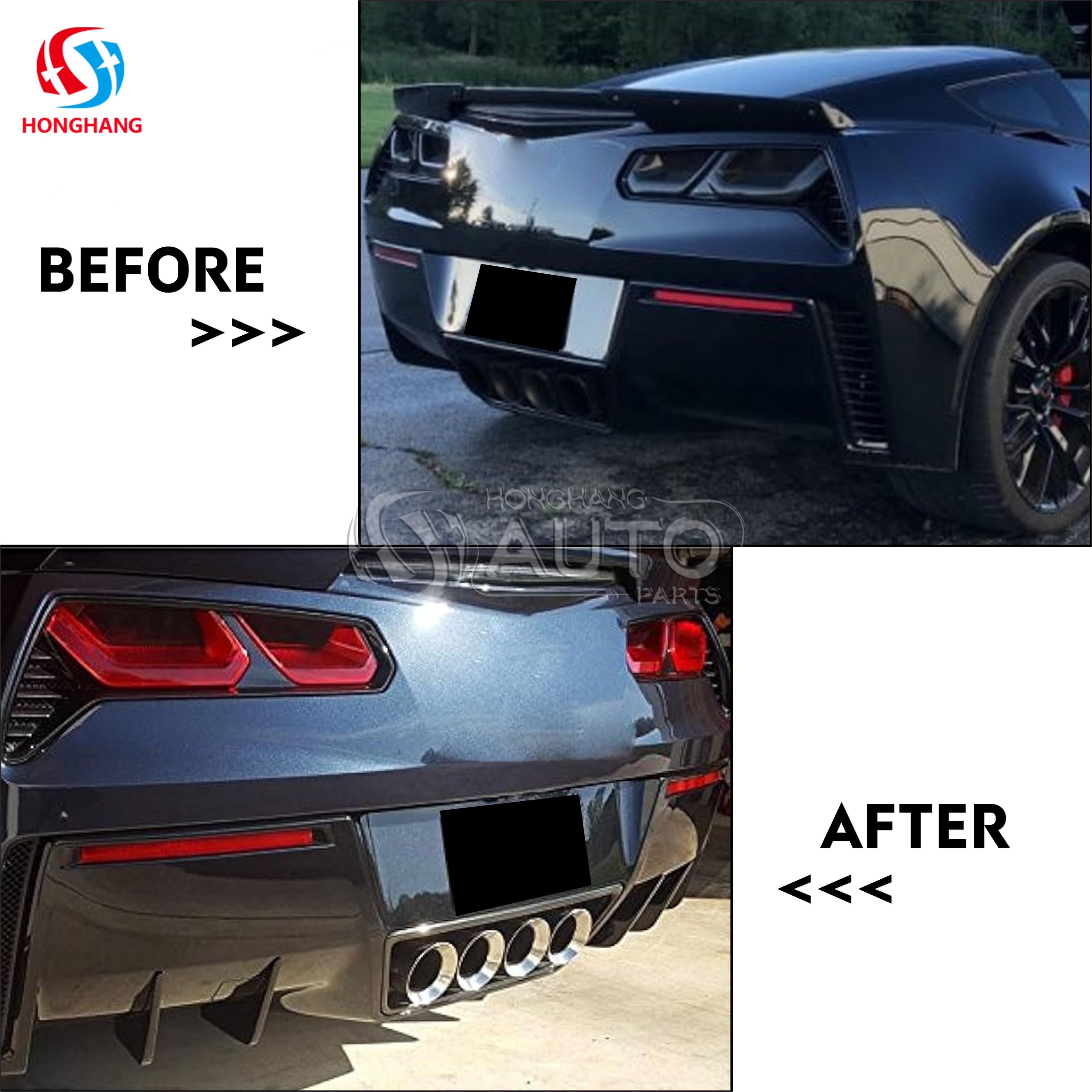 Rear Diffuser Lip Shark Fin For Chevrolet Corvette C7 2014 2015 2016 2017 2018 2019