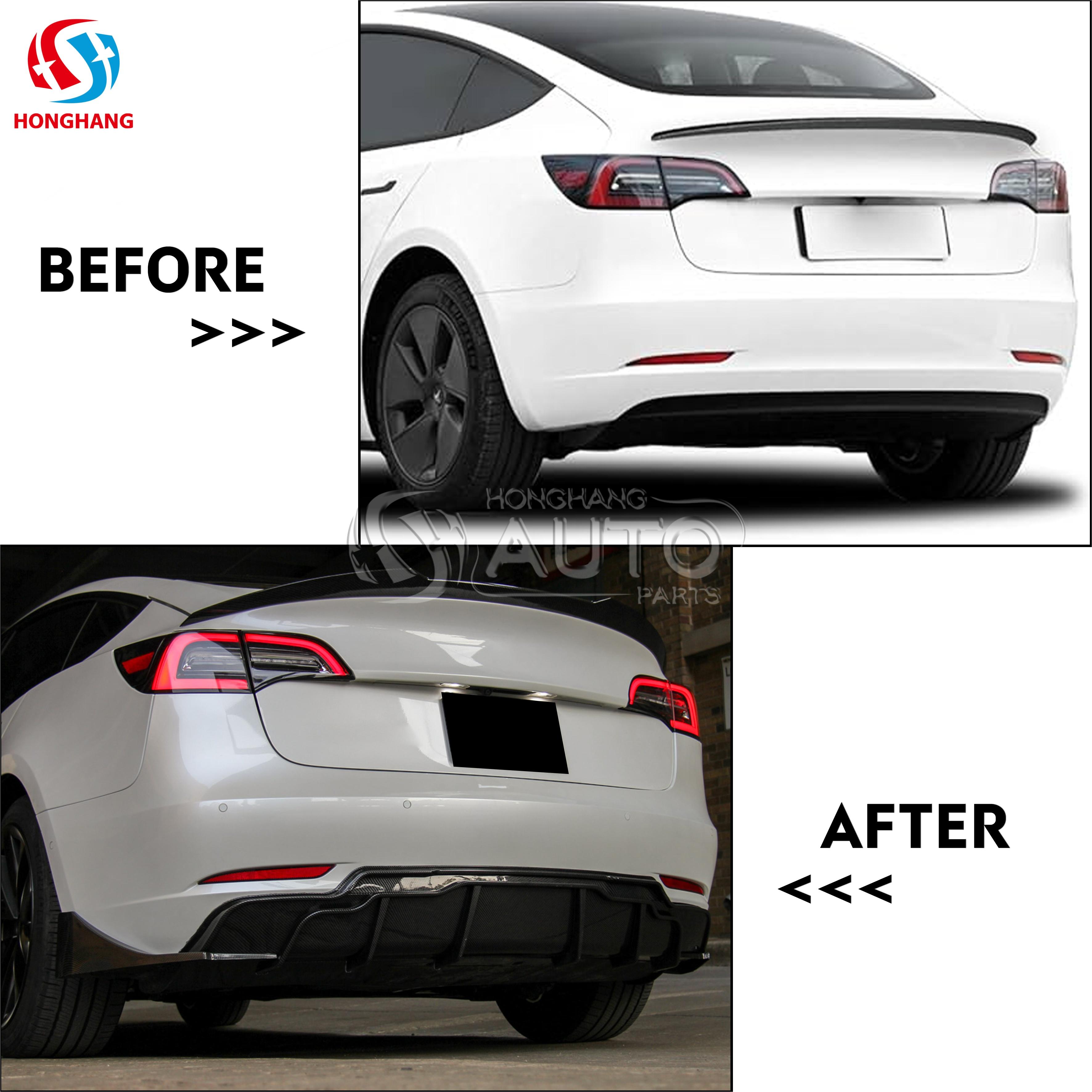 Rear Bumper Lip Diffuser For TESLA Model3 2017 2018 2019 2020 2021 2022 2023