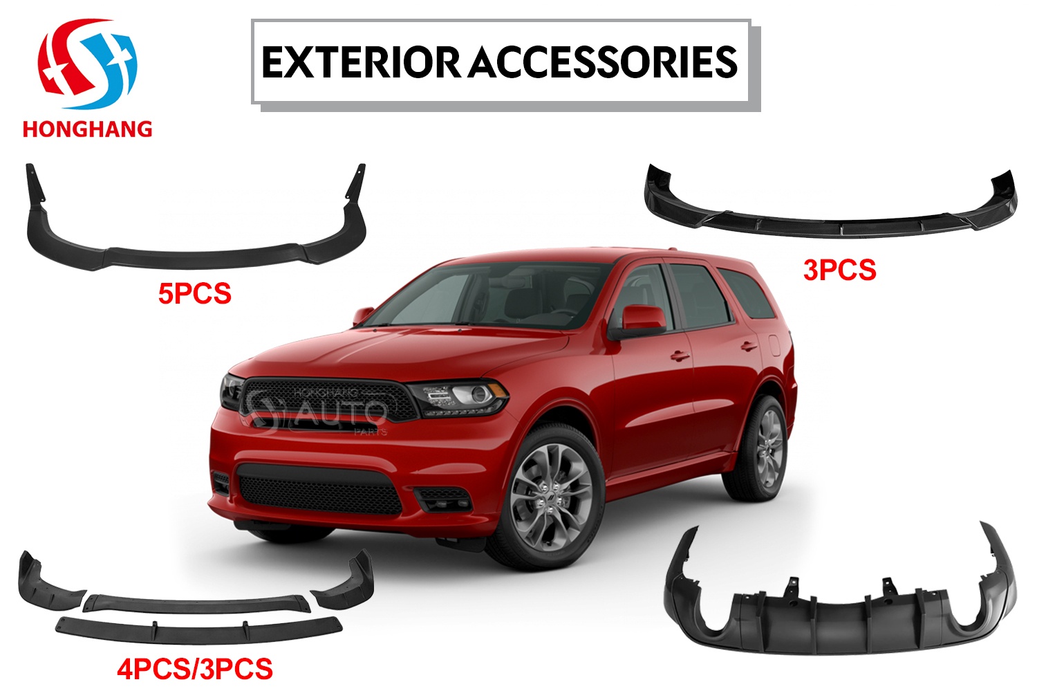 Dodge Durango SRT Hellcat Rear Diffuser Spoiler 2021 2022 2023 2024