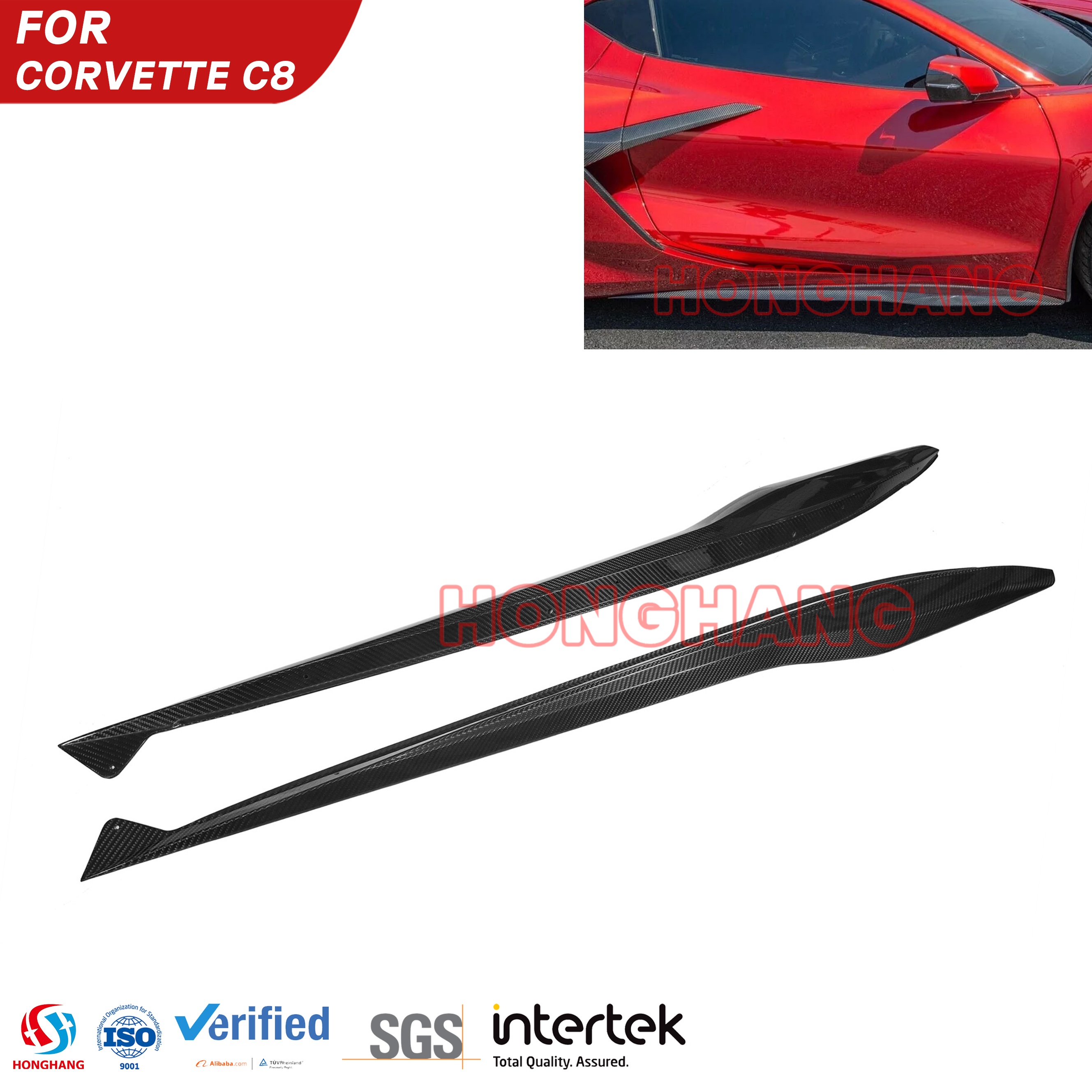 Car Body Kit Side Skirts For Chevrolet Corvette C8 Z06 2023+
