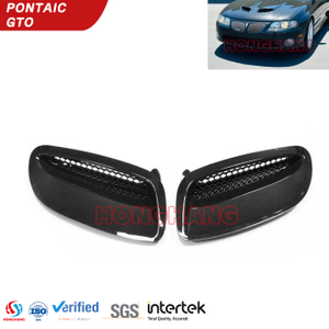 2004-2006 Pontiac GTO Trackspec Vented Heat Extractor Black Hood Louvers Pair