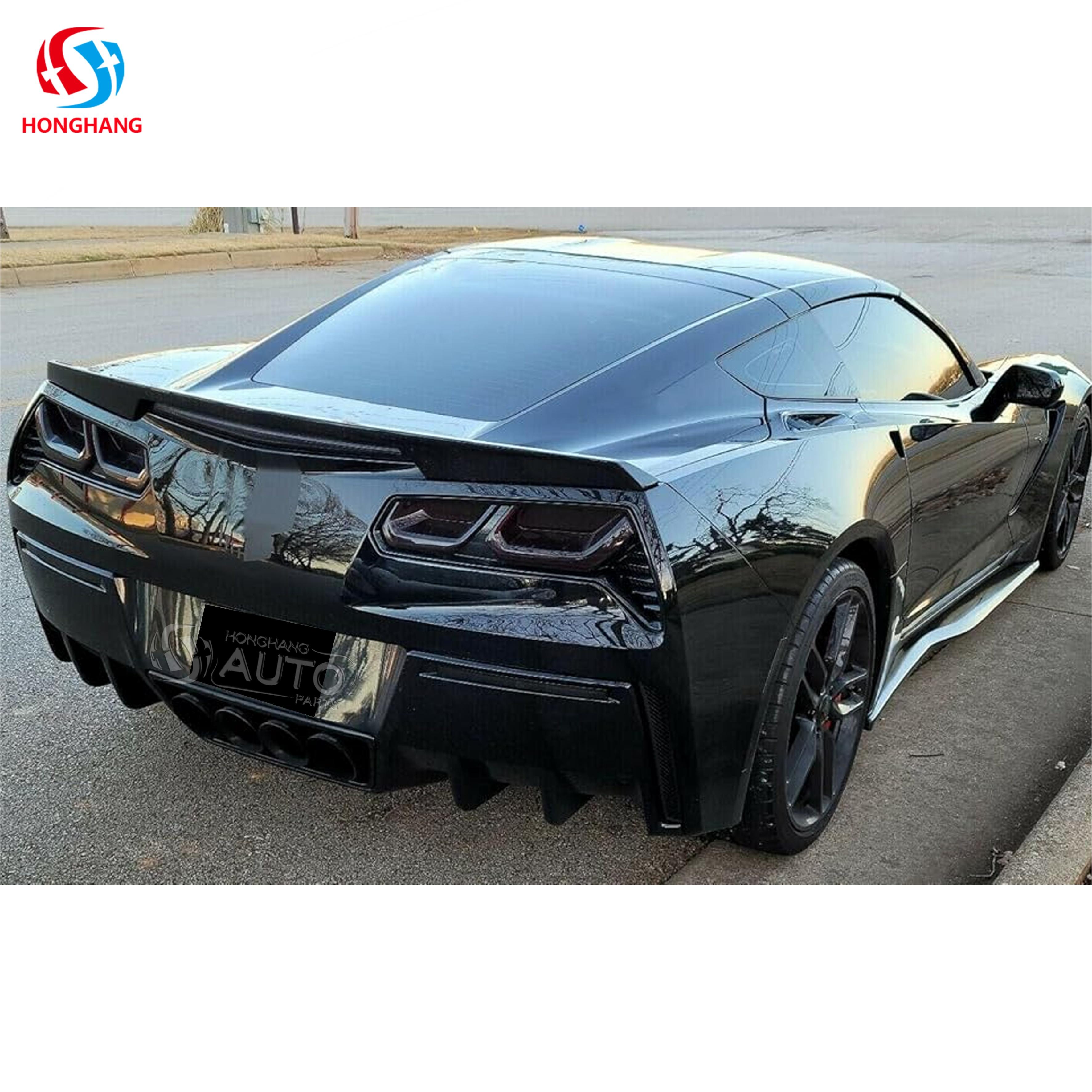 Rear Diffuser Lip Shark Fin For Chevrolet Corvette C7 2014 2015 2016 2017 2018 2019