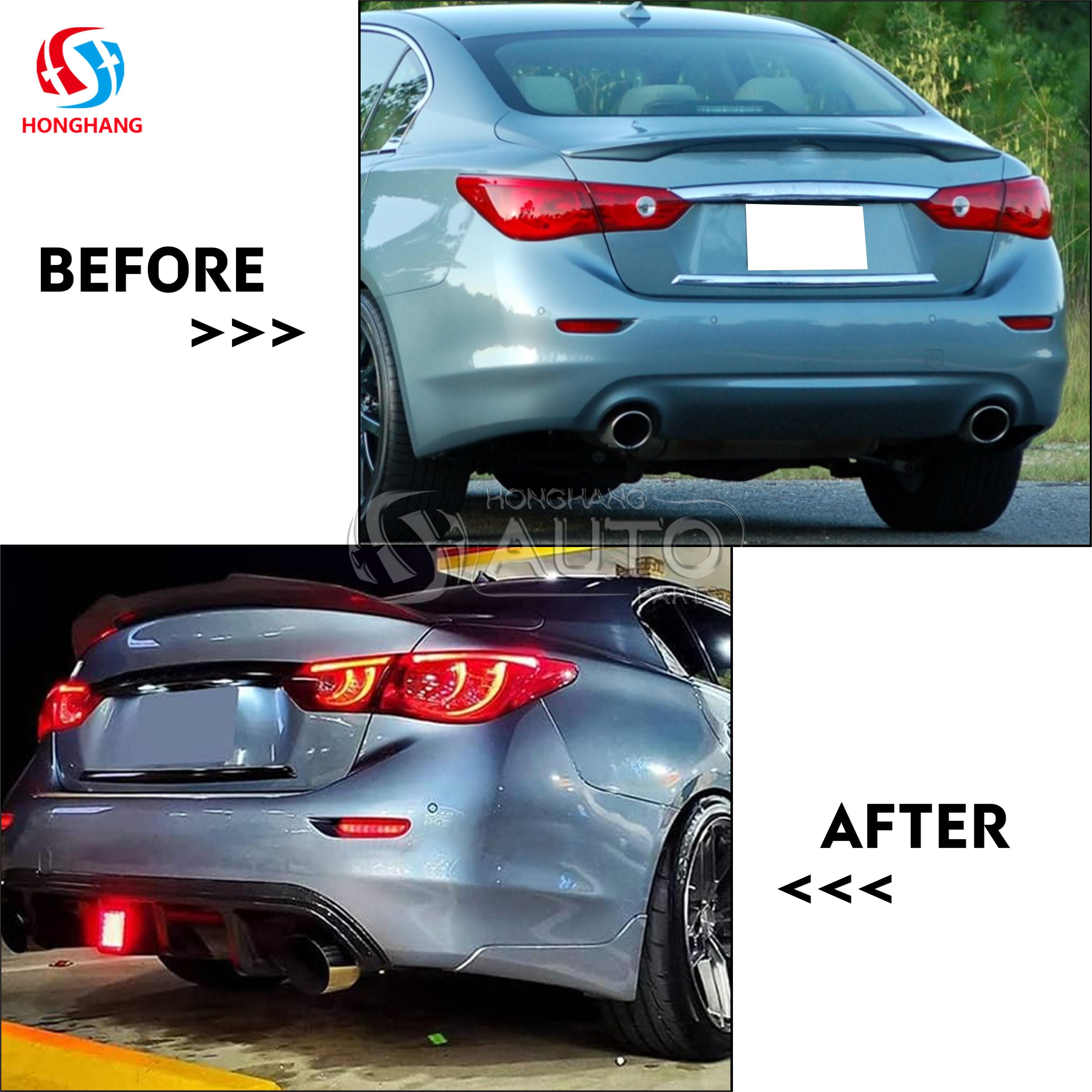 Car Rear Bumper Lip Diffuser For Infiniti Q50 2014 2015 2016 2017