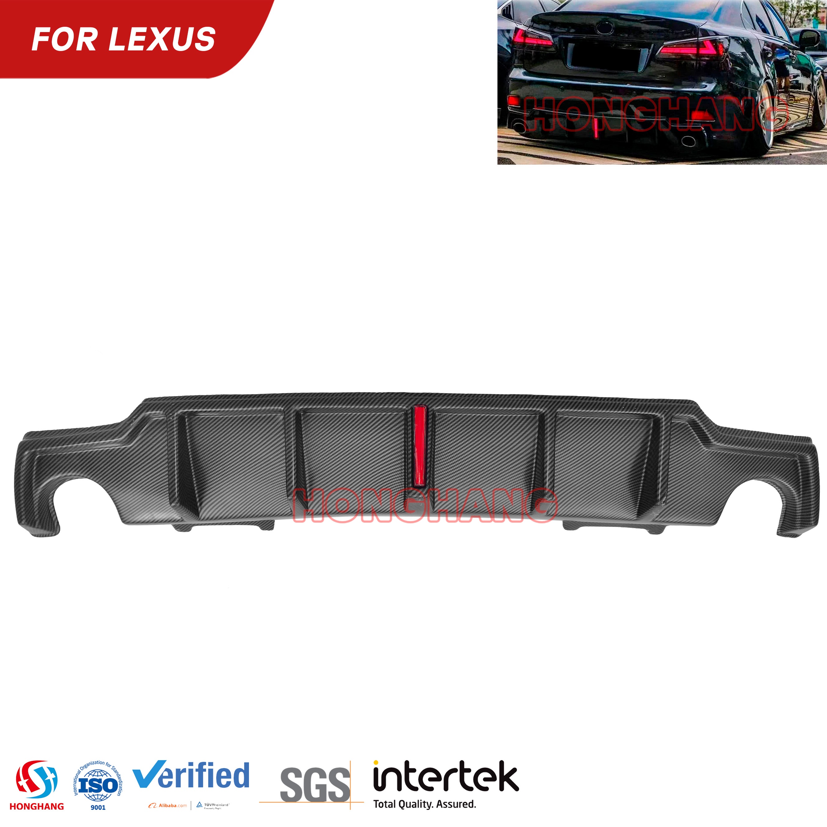 Rear Diffuser Bumper Lip for Lexus IS 2006 2007 2008 2009 2010 2011 2012