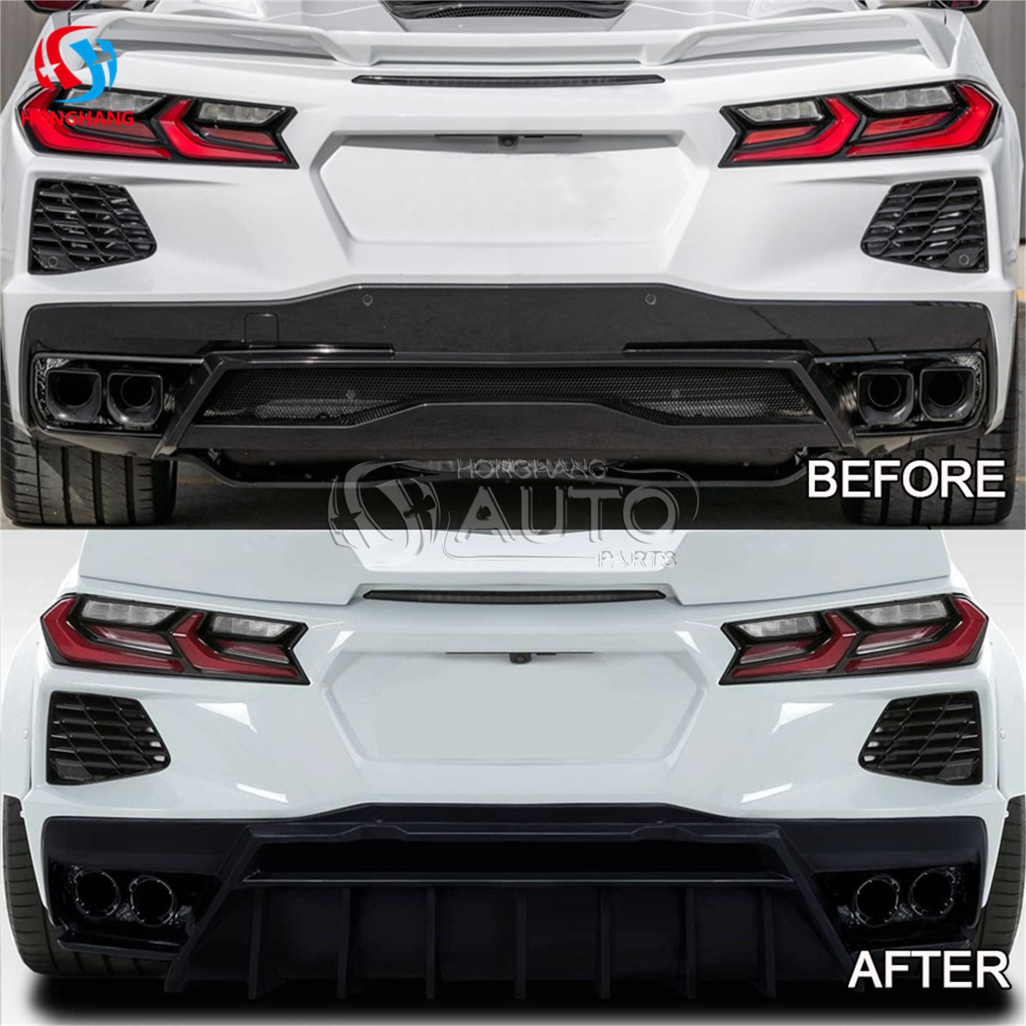 Carbon Fiber Rear Bumper Diffuser Lip For Chevrolet Corvette C8 2020 2021 2022 2023