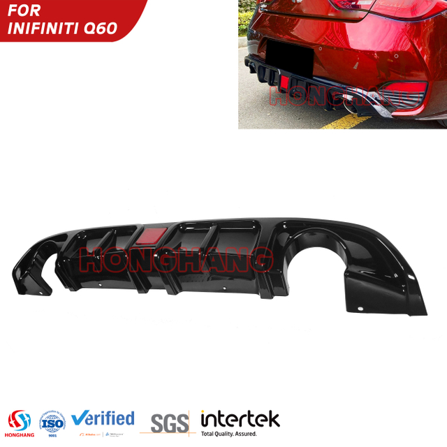 Car Rear Bumper Lip Diffuser For Infiniti Q60 2017 2018 2019 2020 2021
