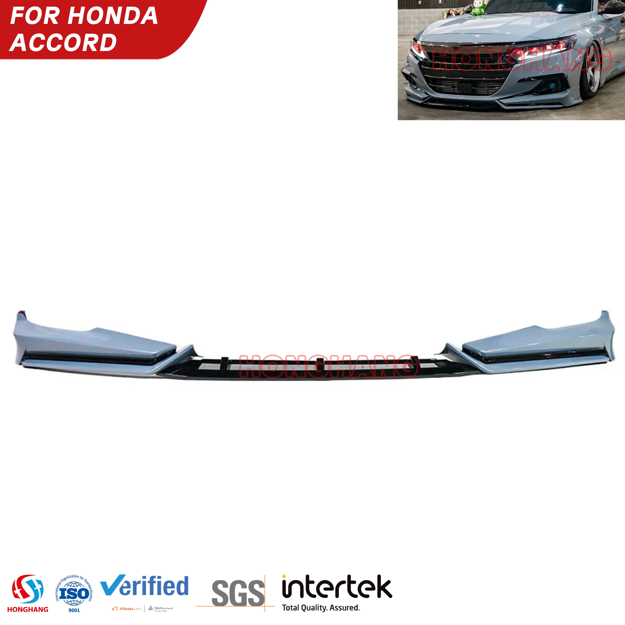 Front Bumper Lip For Honda Accord 2018 2019 2020 2021 2022