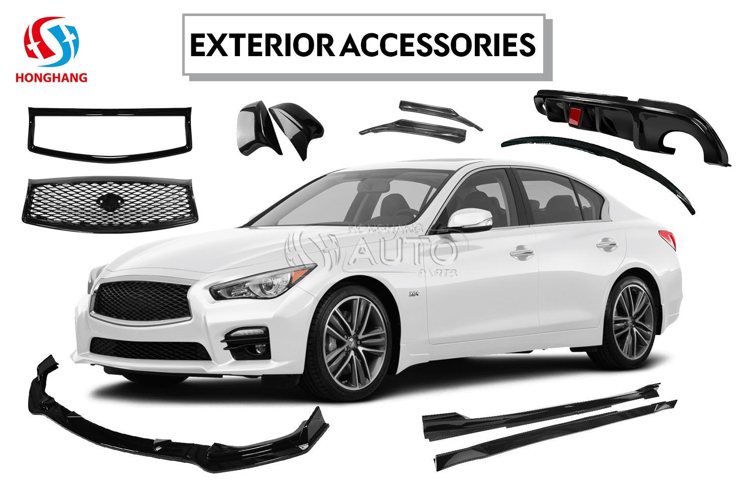 Car Rear Bumper Lip Diffuser For Infiniti Q50 2014 2015 2016 2017