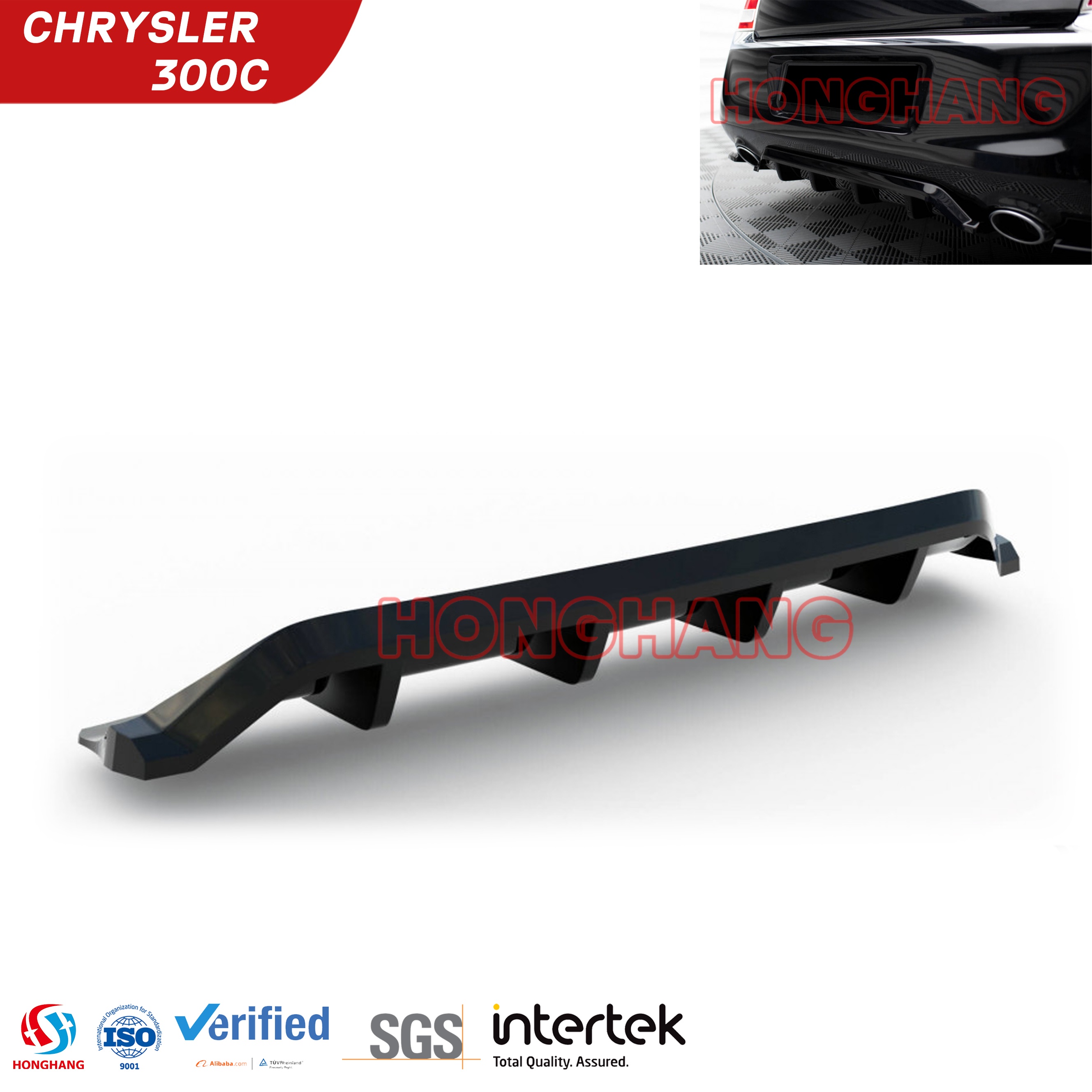 Rear Bumper Lip For Chrysler 300 Mk2 2011 2012 2013 2014