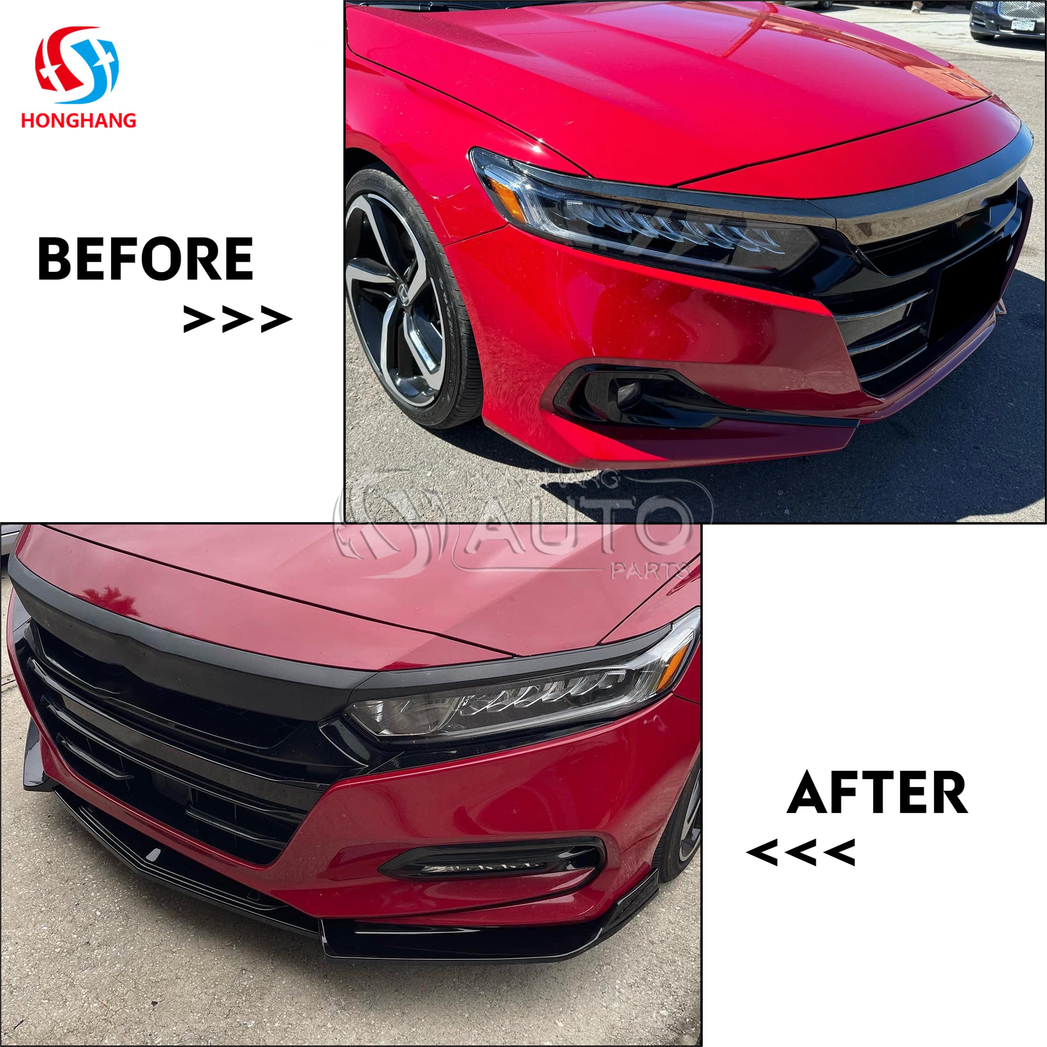 Front Bumper Lip Splitter For Honda 10 Generation Accord 2018 2019 2020 2021
