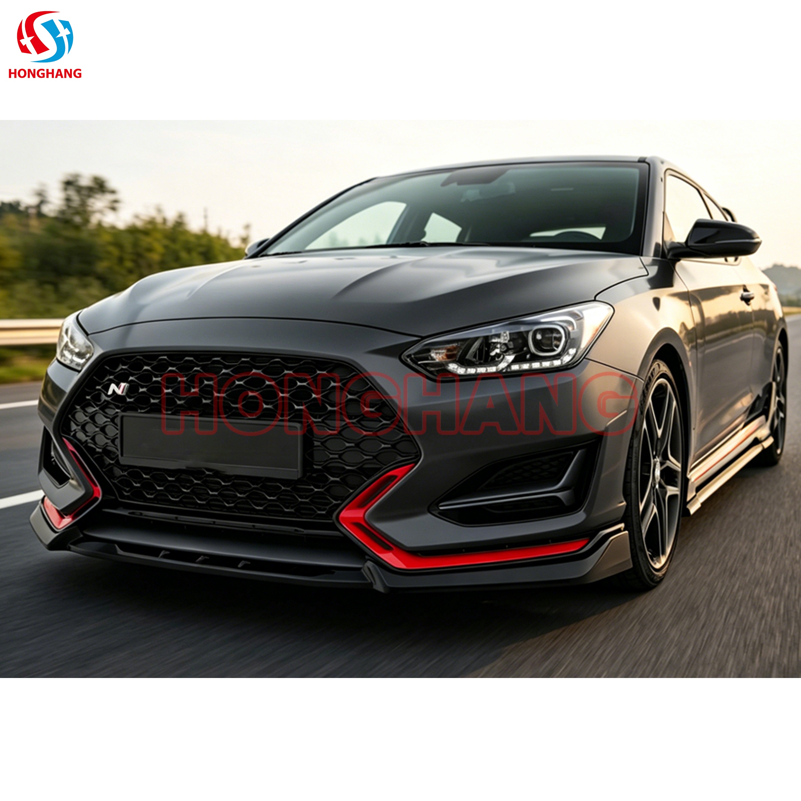 HONGHANG Hyundai Veloster N MK2 Front lip 2018 2019 2020 2021 2022