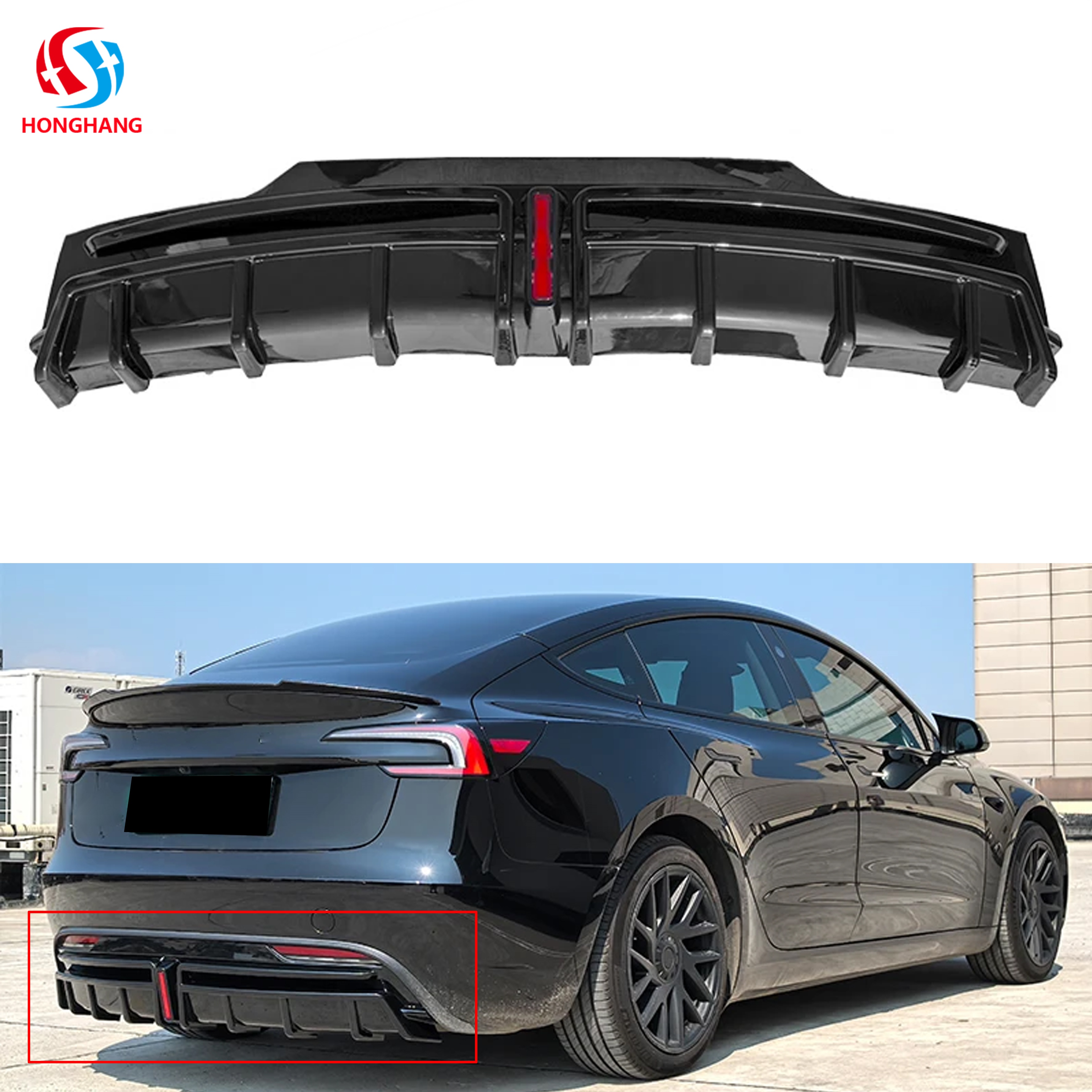 New Arrivals Rear Bumper Diffuser Lip For TESLA Model 3 2017 2018 2019 2020 2021 2022 2023