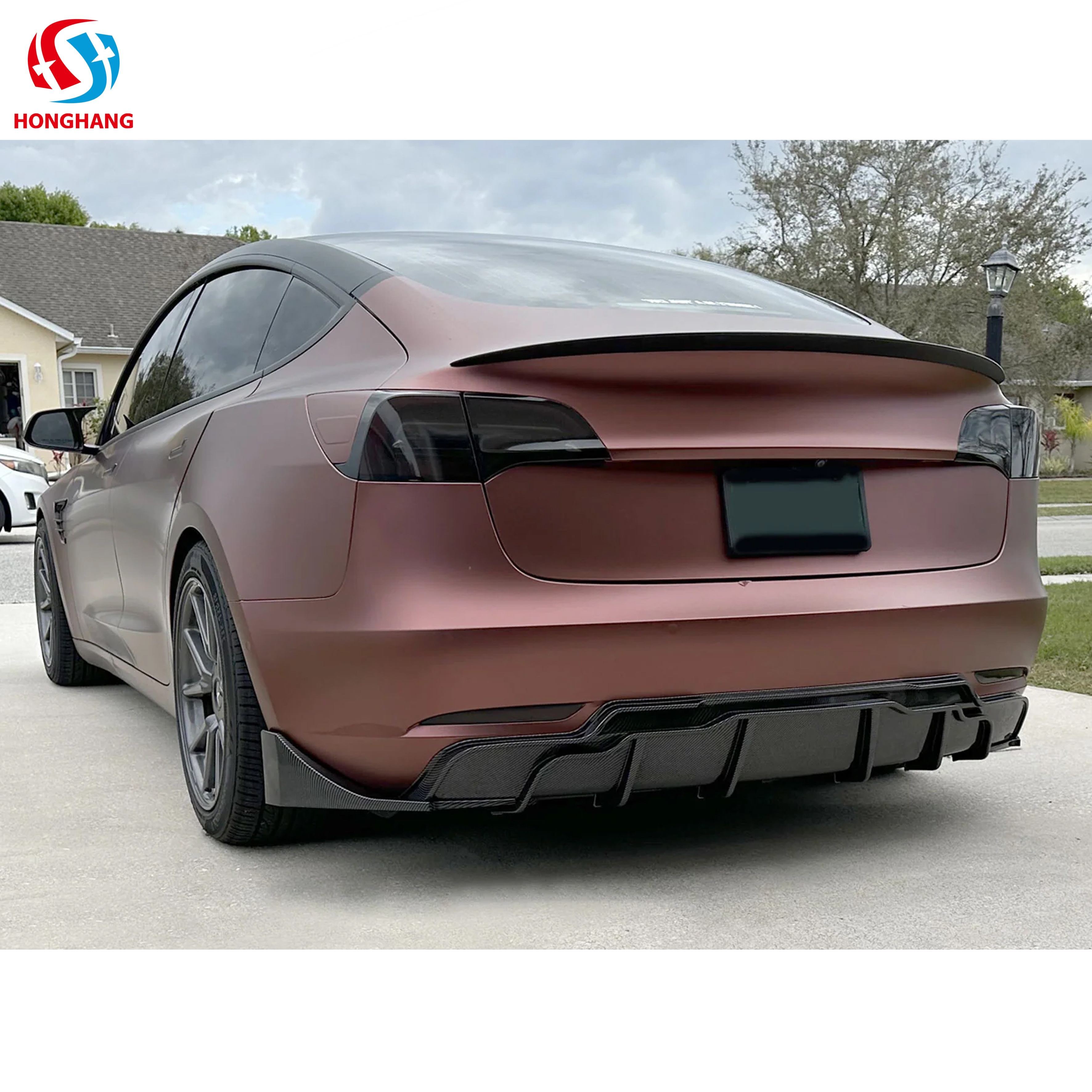 HONGHANG Tesla Model3 Rear Bumper Diffuser Lip
