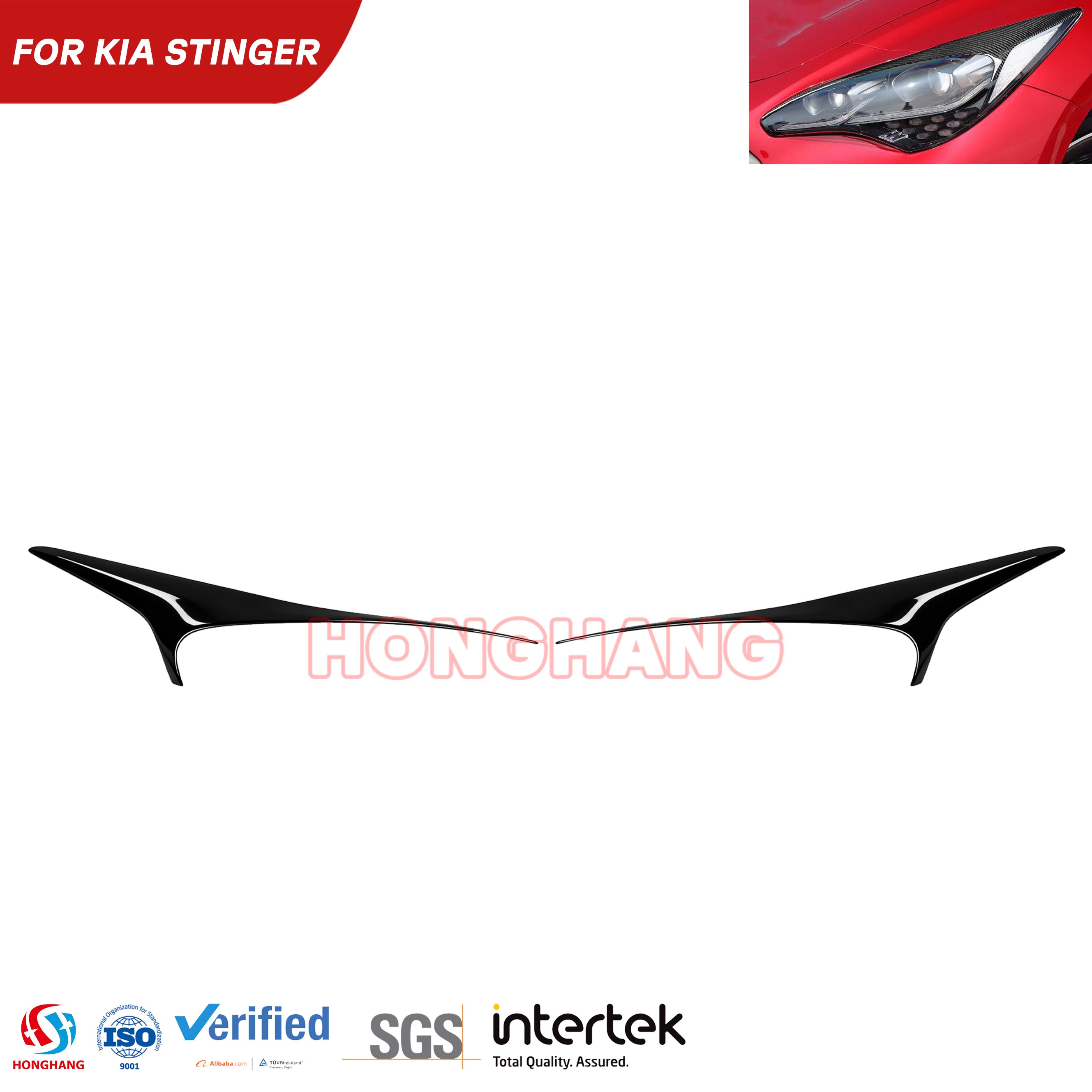 HONGHANG 2018-2023 Kia Stinger Headlight Cover Trim