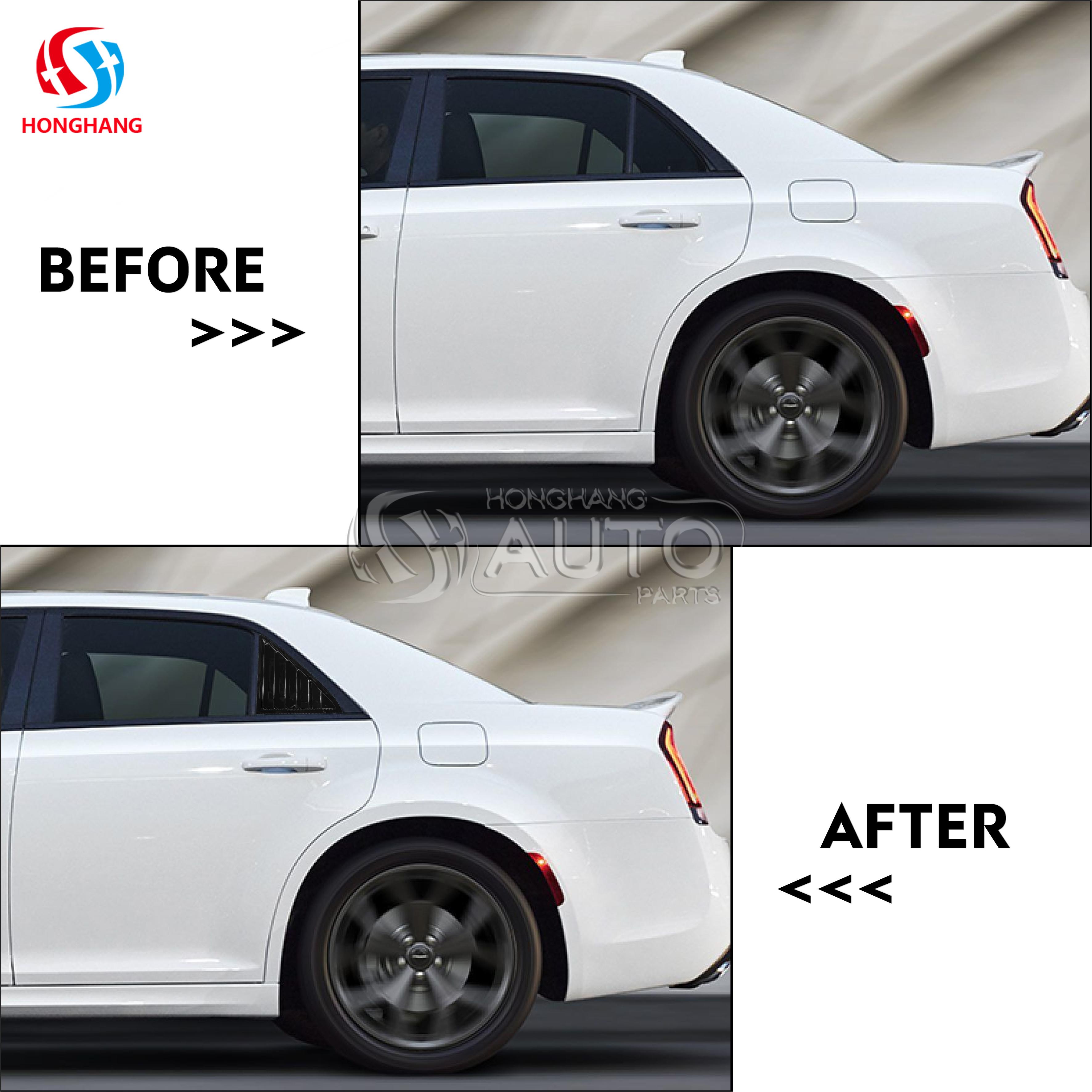 Car Rear Window Triangle Shutters Cover For Chrysler 300C 2015 2016 2017 2018 2019 2020 2021(1)