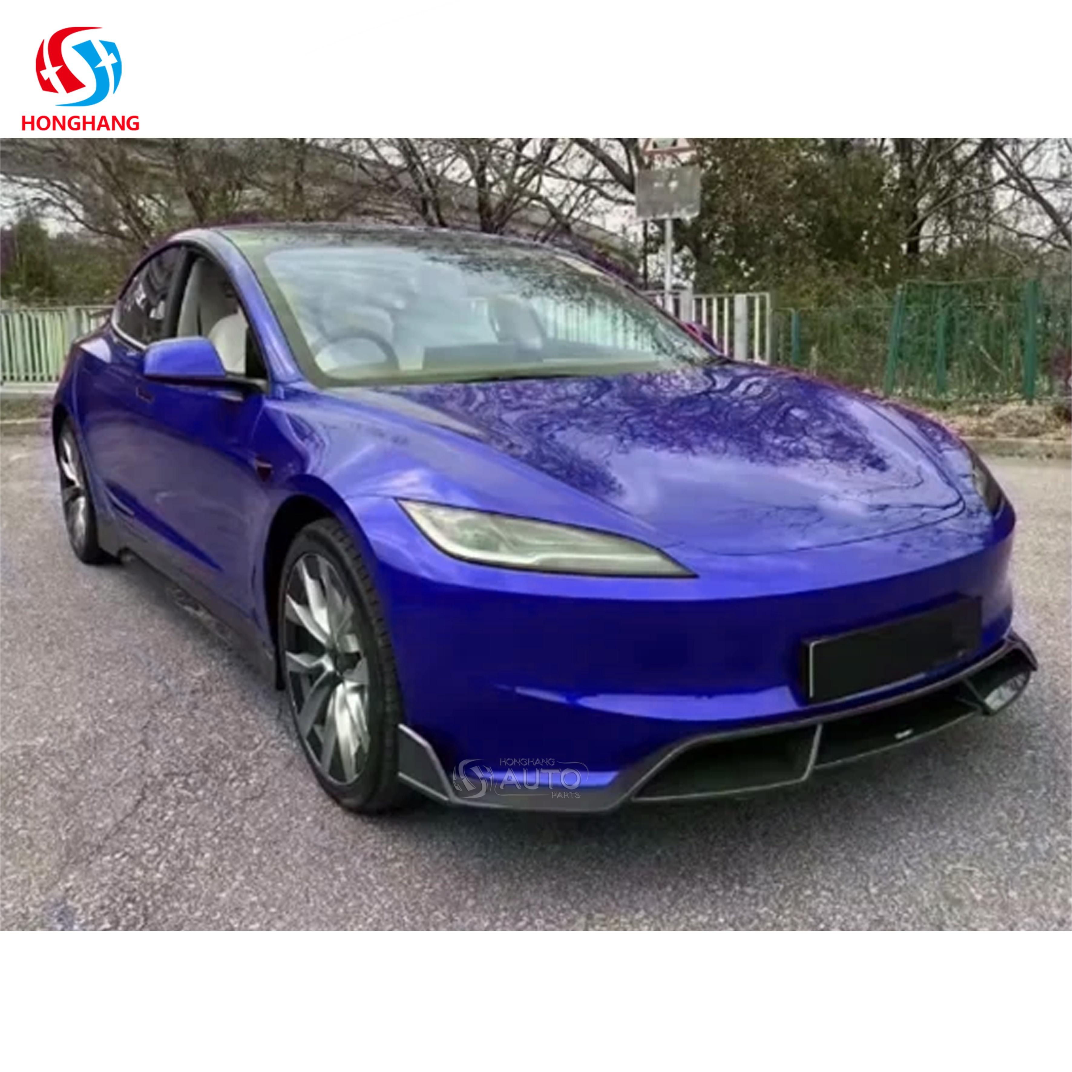 New Arrivals Front Bumper Lip Splitter For Tesla Model 3 2024(3)
