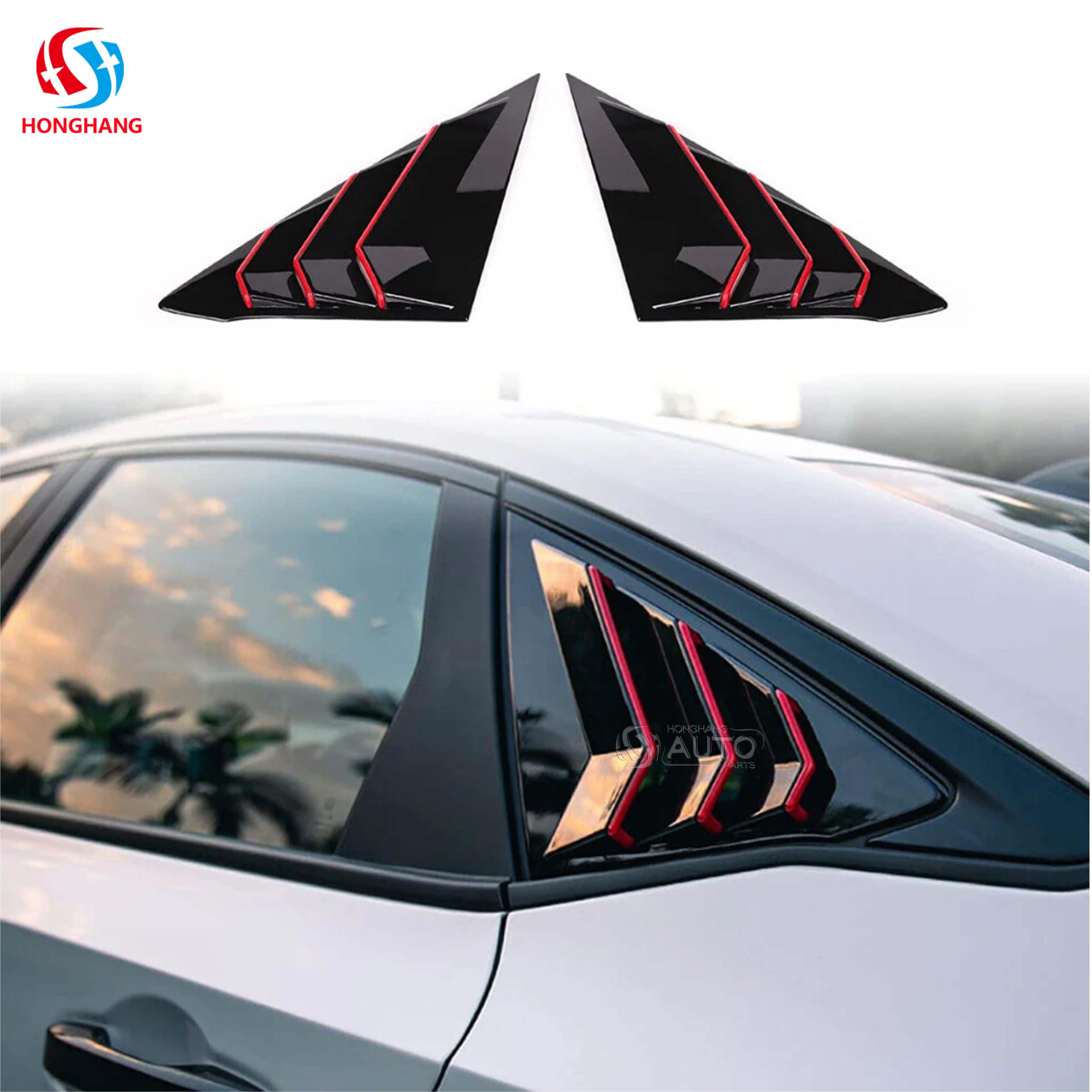 Car Rear Window Triangle Shutters Cover For Honda Civic 2018 2019 2020 2021 2022